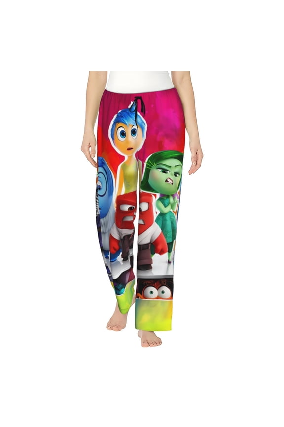 inside out 2 Womens Pajama Pants Stretch Comfy Lounge Pants Drawstring Sleep Bottoms with Pockets