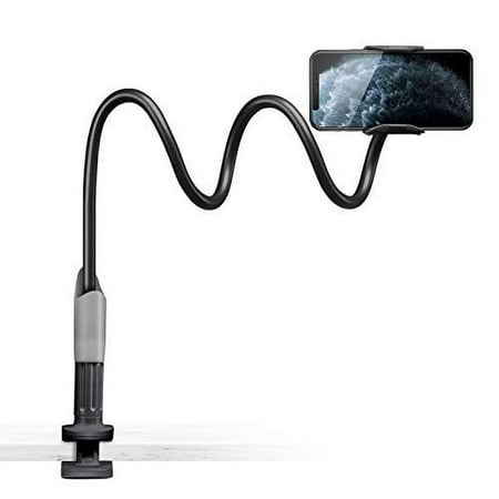 Saiji Gooseneck Flexible Long Arm Phone Mount, Clip Clamp Stand, Nintendo Switch, Black