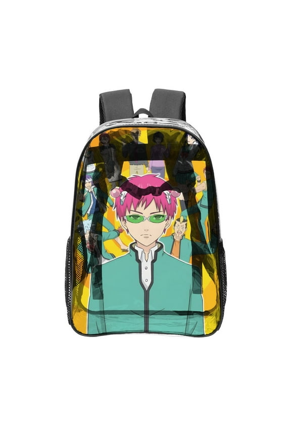 Saiki Kusuo no -nan Transparent Backpack - Guard Dog Security, Durable and Lightweight, Waterproof Design, Comfortable Straps