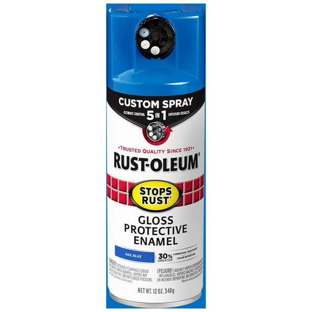 Sail Blue, RustOleum Stops Rust Custom Spray 5 in 1 Gloss Spray Paint