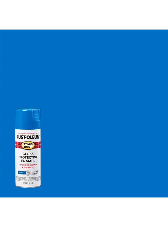 Sail Blue, Rust-Oleum Stops Rust Gloss Protective Enamel Spray Paint-7724830, 12 oz