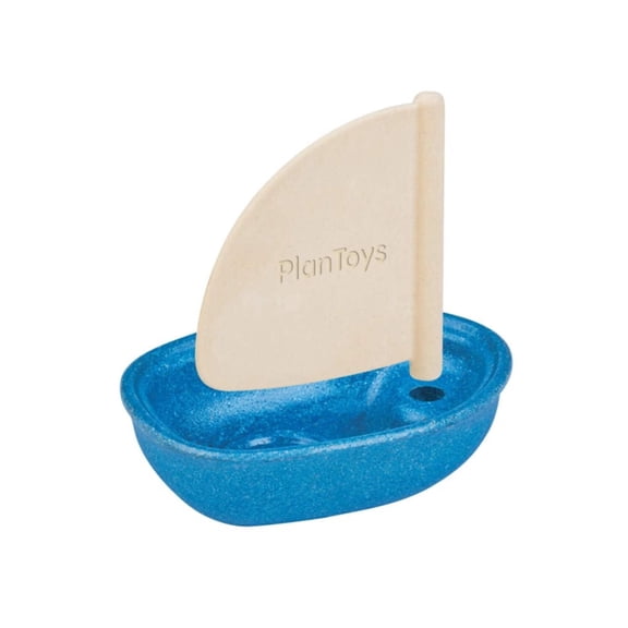 PlanToys Wooden Sail Boat Bath Toy | Montessori Water Play Toy for Toddlers | Eco-Friendly Floating Boat for Bathtub, Pool & Water Table