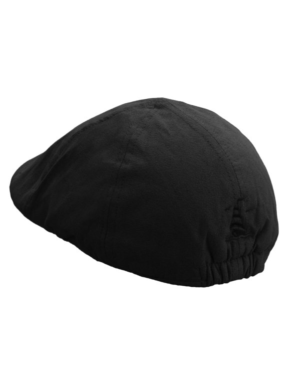 Sail Boat Icon Embroidered Suede Duck Bill Ivy Hat - Black OSFM