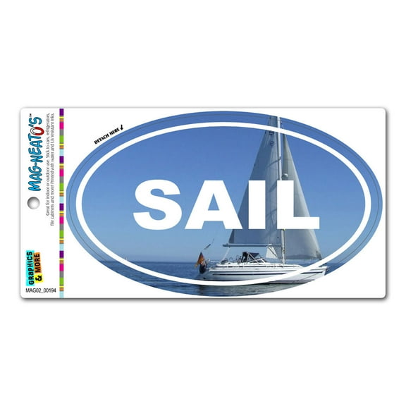 Sail Boat Sailing Ocean - Euro Oval MAG-NEATO'S(TM) Car/Refrigerator Magnet