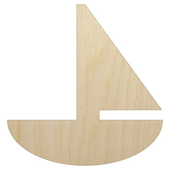 Sail Boat Solid Wood Shape Unfinished Piece Cutout Craft DIY Projects - 6.25 Inch Size - 1/8 Inch Thick