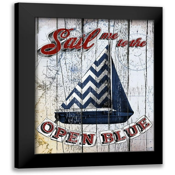 Sail Me 20x24 Black Modern Framed Museum Art Print Titled - Art Licensing Studio