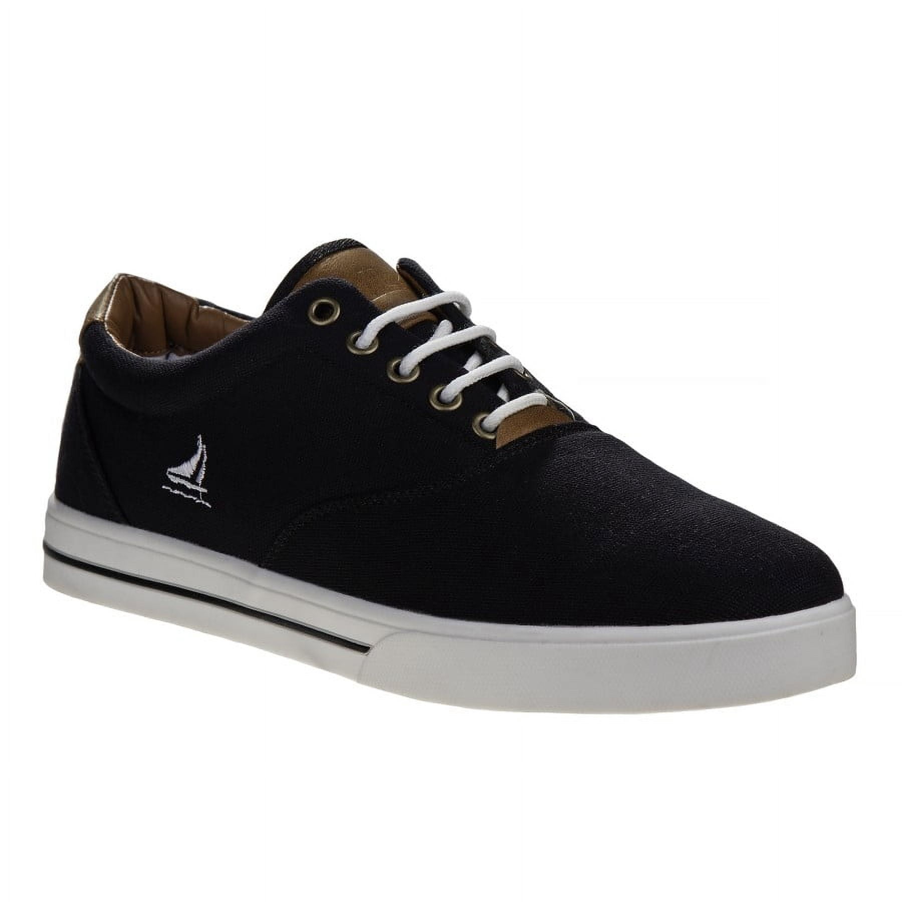 Sail Men'S Canvas Sneakers Featuring Lace Up Vamp, Black, 10.5