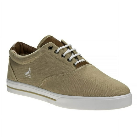 Sail Men'S Canvas Sneakers Featuring Lace Up Vamp, Khaki, 11
