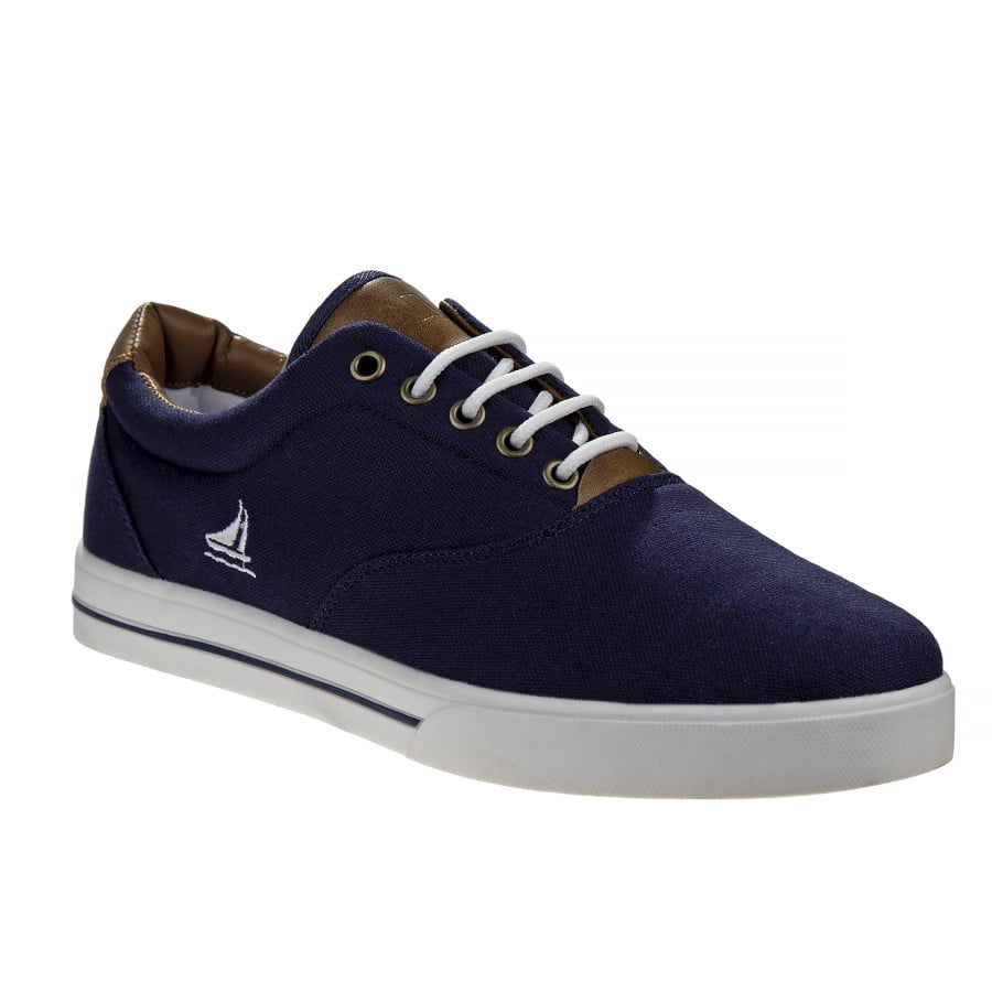 Sail Men'S Canvas Sneakers Featuring Lace Up Vamp, Navy, 8.5