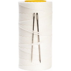 Sail Repair Kit with Sail Needle, Thick Waxed String Whipping Twine White | White Twine, 330 Feet Heavy Duty Waxed Thread for Rope Whipping, Canvas Work, Sewing Line Sail Making - Wax Sail Kit