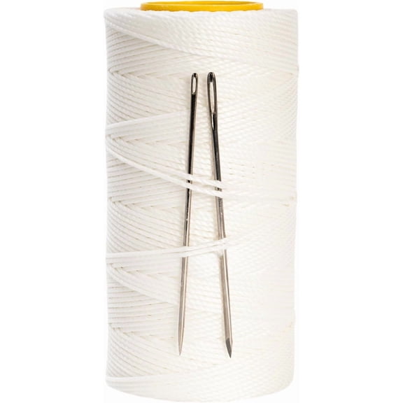 Sail Repair Kit with Sail Needle, Thick Waxed String Whipping Twine White | White Twine, 330 Feet Heavy Duty Waxed Thread for Rope Whipping, Canvas Work, Sewing Line Sail Making - Wax Sail Kit