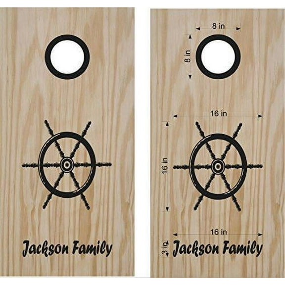Sail Sailing Captain Wheel House Beach Ocean Cornhole Board Decals Stickers -