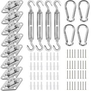 Sail Shade Hardware Kit -Triangle Sun Awning Fixing Set, Stainless Steel Hook | Heavy Mounting Bracket Screw for Patio Pergola Loss Porch Porch, Jar Installation D
