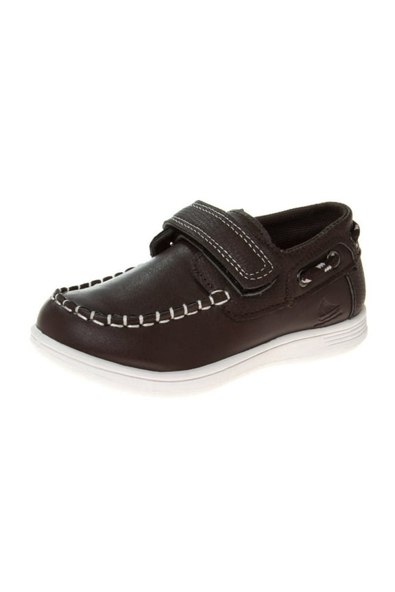 Ship Toddler Boys Faux Leather Boat Shoes - Brown, 12