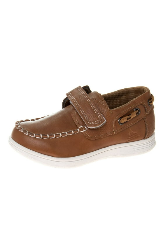 Ship Toddler Boys Faux Leather Boat Shoes - Tan, 13