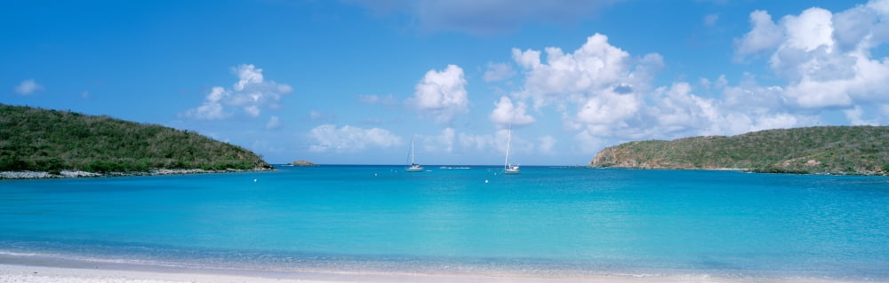 Sail boats in the sea Saltpond Bay St John US Virgin Islands Canvas Art - Panoramic Images (27 x 9)