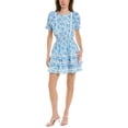 thumbnail image 1 of Sail to Sable Womens Viscose Flutter Mini Dress, XXS, Blue, 1 of 3