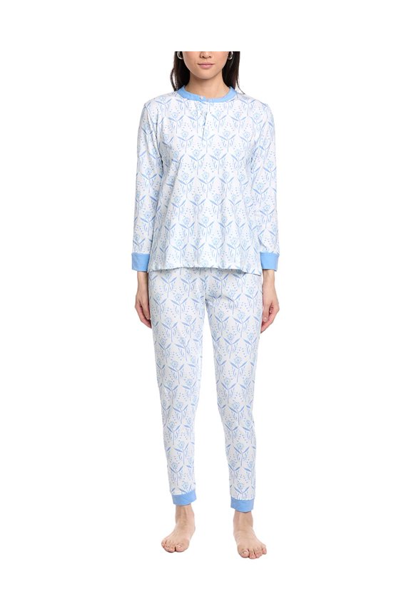 womens 2pc Pajama Top & Pant Set, s, White