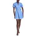 thumbnail image 1 of Sail to Sable womens  Belted Puff Sleeve Tunic Dress, l, Blue, 1 of 3