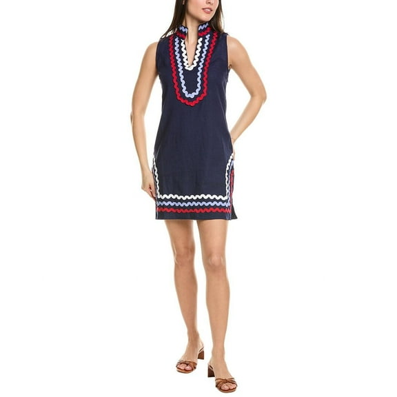 Sail to Sable womens  Classic Linen-Blend Tunic, XXXL, Blue