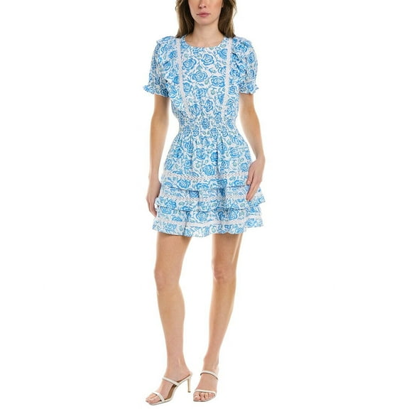 Sail to Sable womens Flutter Mini Dress, XL, Blue