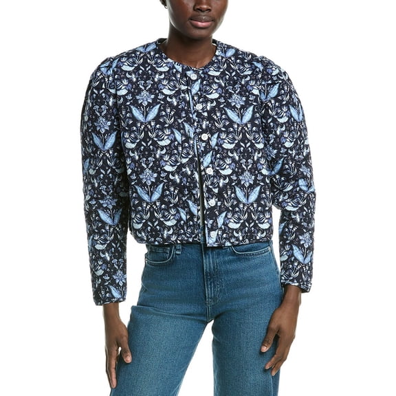 Sail to Sable womens    Quilted Print Jacket, m, Blue