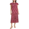 thumbnail image 1 of Sail to Sable womens  Ruffle Neck Midi Dress, m, Red, 1 of 3