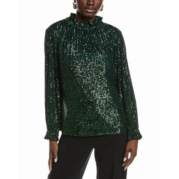 Sail to Sable womens Sequin Top, xs, Green