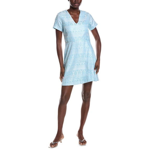 Sail to Sable womens V-Neck A-Line Dress, l, Green