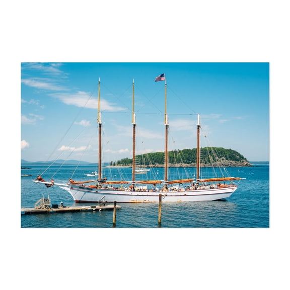 Sailboat, Bar Harbor - Maine Photography Sailboat Nautical Maritime Boat Ocean Harbor Seascape Unframed Wall Art Print 4 x 6 inches