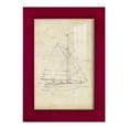 thumbnail image 1 of Sailboat Blueprint III -Framed Print w/glass-Cherry Red, 1 of 8