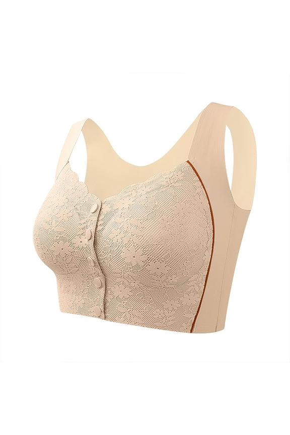 Sailboat Bustella Bras for Women Front Closure Brassiere Racerback Push Up Bralette Body-Shaping Posture Corrector Bra 2025 Beige 34
