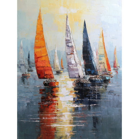 Sailboat Canvas Print, Decor for Living Room, Bedroom, Dining Room, Hotel, Office, Restaurant, Entryway