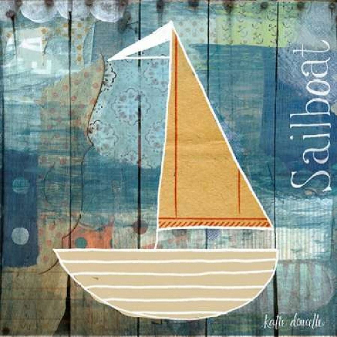 Sailboat Collage Canvas Art - Katie Doucette (24 x 24)