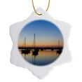 thumbnail image 1 of 3drose, Sailboat, Connecticut River - Us07 Jmo0207 - Jerry and Marcy Monkman, 3 inch Snowflake Porcelain Ornament, 1 of 7