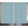 thumbnail image 1 of Ambesonne Sailboat Curtains 2 Panel Set, Starfish and Seaweed, 108" x 96", Sky Blue and Coconut, 1 of 3