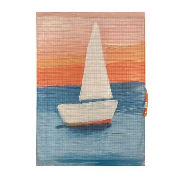 Sailboat Door Curtain 25x40in Privacy Mesh with UV Protection Tie Back Rod Pockets