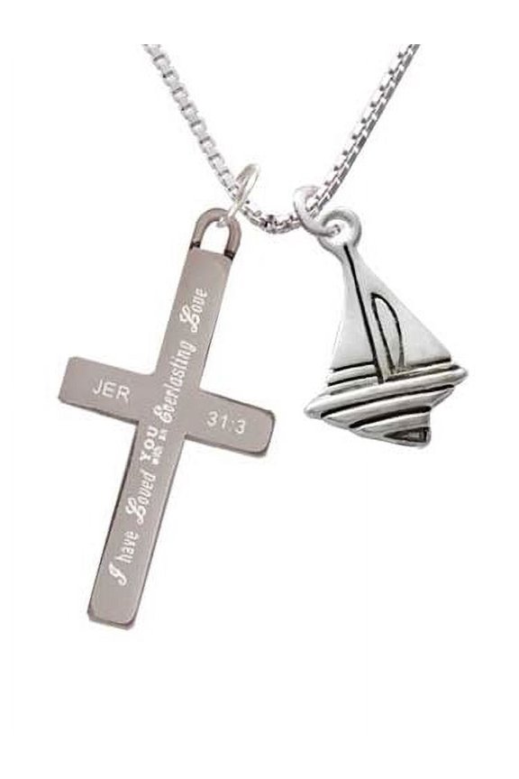 Sailboat - Everlasting Love - Cross Necklace