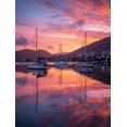 thumbnail image 1 of Sailboat Harbor Sunrise Seascape Canvas Print Wall Art for Living Room Bedroom Hotel Restaurant Office Home Decor, 1 of 8
