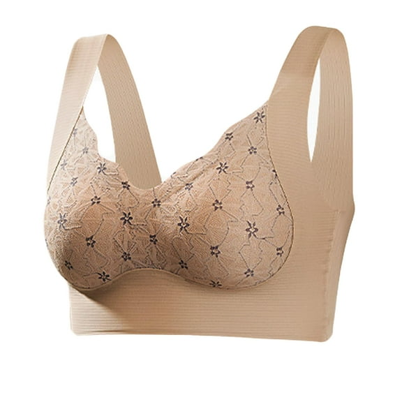 Sailboat Bras for Older Women, Seamless Wire-Free Push-Up Bra, Ultimate Lift Bra Women's Bras Khaki 36