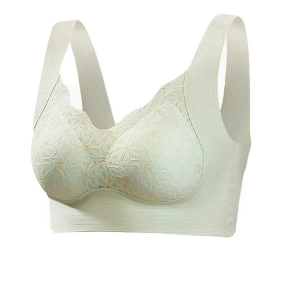 Bras for Older Women, Seamless Wire-Free Push-Up Bra, Ultimate Lift Bra Women's Bras Light Green 38