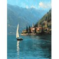 thumbnail image 1 of Sailboat Landscape Oil Painting Canvas Print Wall Art for Living Room Bedroom Hotel Lobby Dining Room Office Vacation Home Decor, 1 of 8