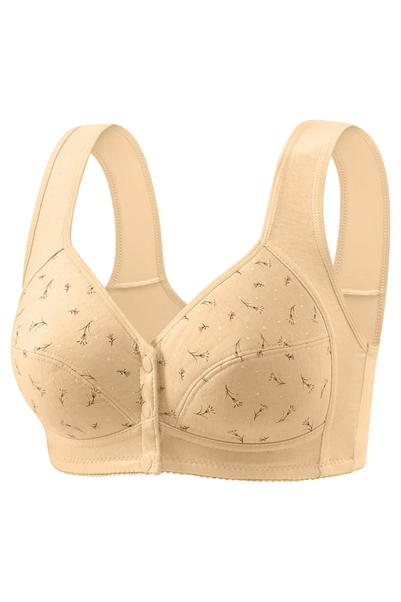 Lisa Charm Daisy Bras for Older Women, No Underwire Front Closure Lisa Charm Bras, Posture Correcting Bra for Seniors Complexion 40