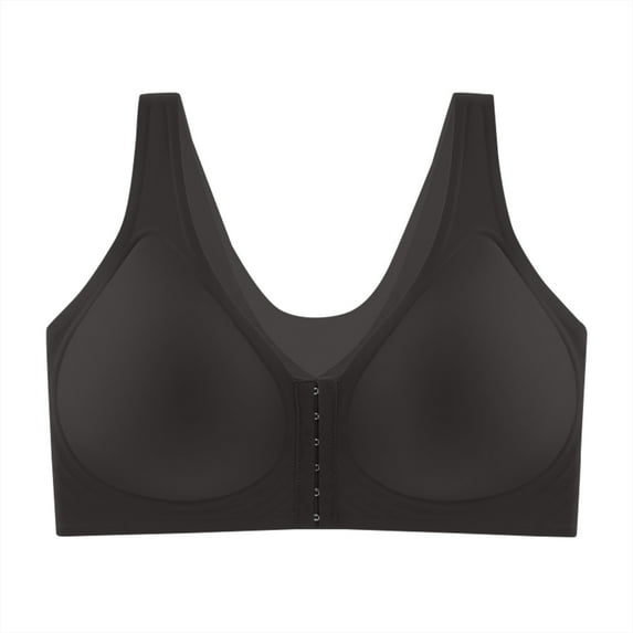 Bras Front Closure, Seamless Front Buckle Cross Back Shaping Bra Black 46