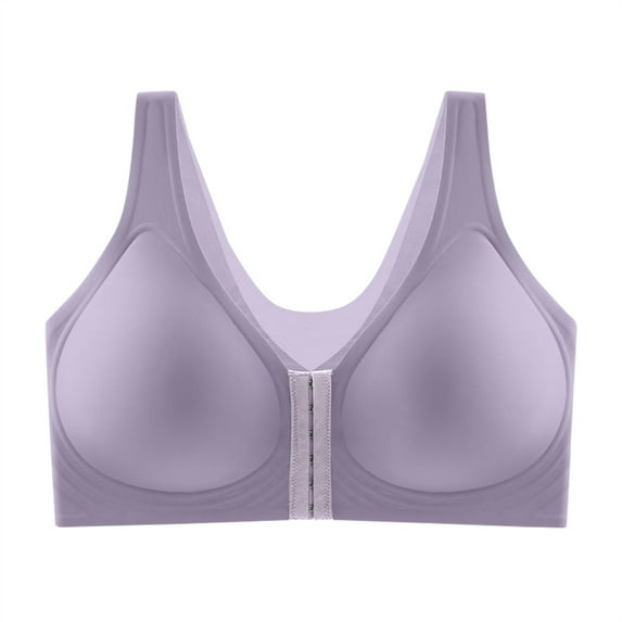 Bras Front Closure, Seamless Front Buckle Cross Back Shaping Bra Blue 44