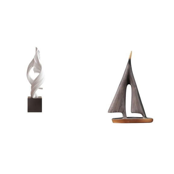 Sailboat Model Figurine Abstract Art Statue Modern Resin Sculpture Elegant Pose for Home Bedroom Table