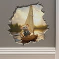 thumbnail image 1 of Sailboat Mouse in Mouse Hole Decal - Mouse Hole 3D Wall Sticker, 1 of 5