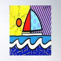Sailboat Poster Wall Art, Modern Wall Decor For Living Room Bedroom, 8x12 UNFRAMED
