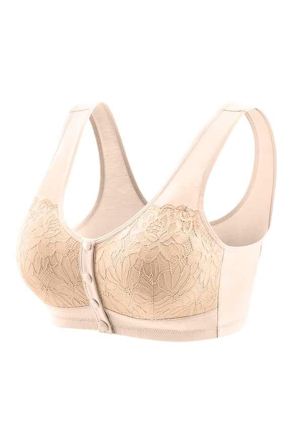 Posy Bra - Comfortable Front Button Wireless Shaping Bra, Lace Bras Without Underwire for Middle-Aged and Elderly Women Complexion 48