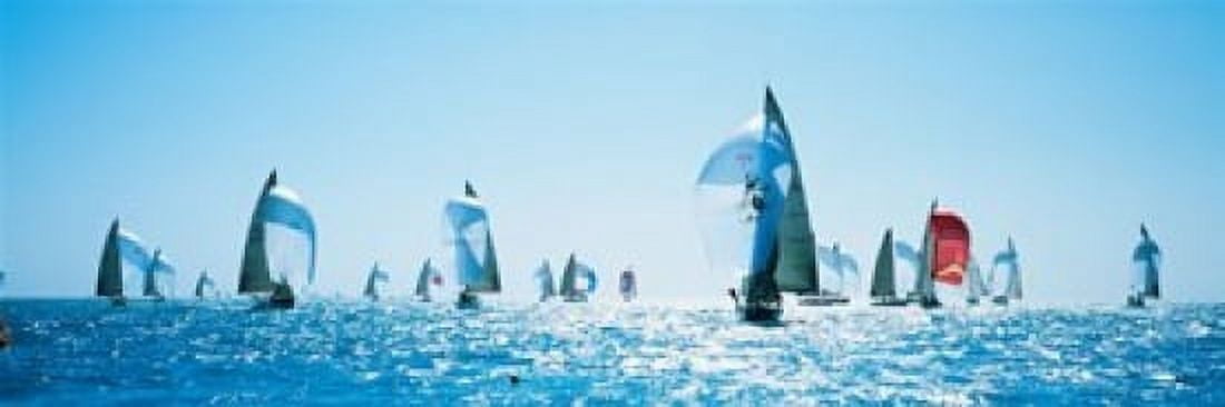 Sailboat Race Key West Florida USA Canvas Art - Panoramic Images (18 x 7)